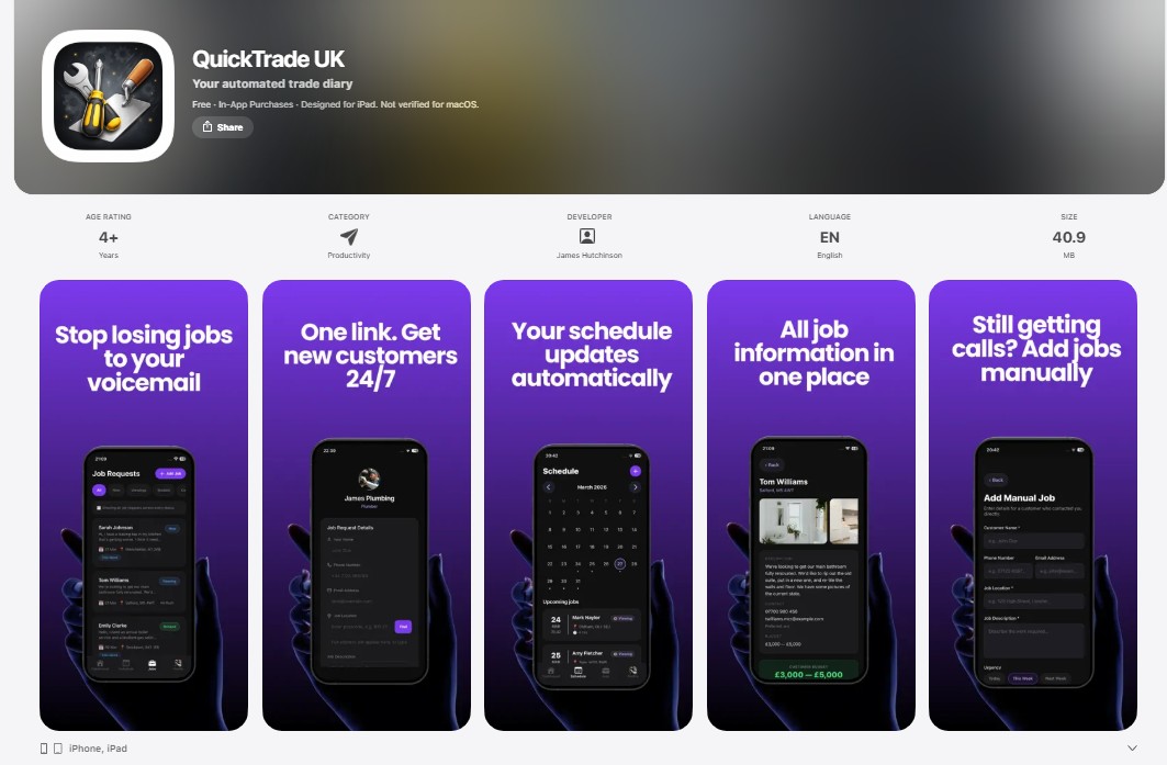 QuickTrade app on the App Store